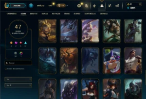 Unranked com TODOS os champs e 47 Skins +1 Prestigio - League of Legends LOL