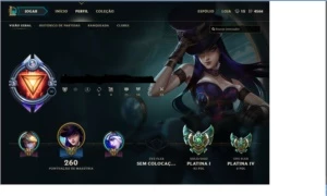 CONTA PLATINA 1 COM BORDA DIAMOND - League of Legends LOL