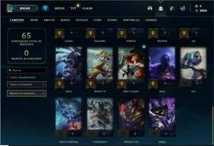 Conta prata 3 com 34 Champs e 13 Skins + 1 Fragmento - League of Legends LOL