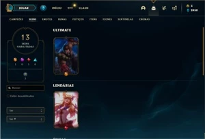 Conta prata 3 com 34 Champs e 13 Skins + 1 Fragmento - League of Legends LOL