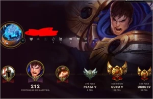 Conta gold V 43 campeões 7 skins League of legends. LOL