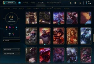 Conta de LOL DIAMANTE 4 com todas as SKINS do thresh - League of Legends