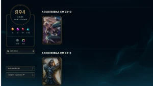 Conta Lol Com 894 Skins+Todas Vitoriosas+Icone Challenger S5 - League of Legends