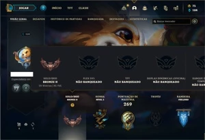 Conta bronze 2 com 70 Champs e 45 Skins - League of Legends LOL