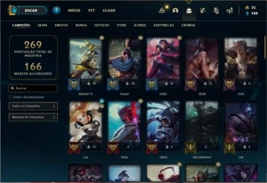 Conta bronze 2 com 70 Champs e 45 Skins - League of Legends LOL