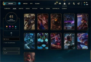 Conta bronze 2 com 70 Champs e 45 Skins - League of Legends LOL