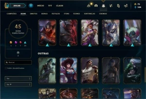 Conta bronze 2 com 70 Champs e 45 Skins - League of Legends LOL