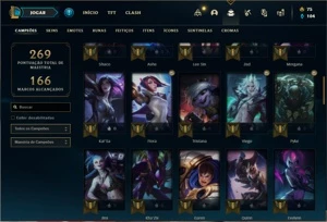 Conta bronze 2 com 70 Champs e 45 Skins - League of Legends LOL