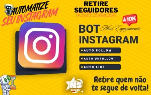 Bot para Instagram - Unfollow Automático + Funções - Redes Sociais