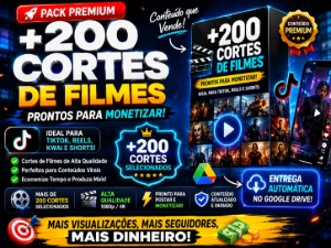 +200 Cortes de Filmes Prontos para TikTok e Reels Viral - Redes Sociais