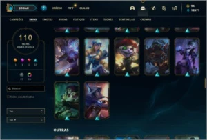 Conta Unranked com 103 Champs e 110 Skins ( 5 Vitoriosas ) - League of Legends LOL