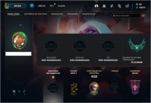 Conta Unranked com 103 Champs e 110 Skins ( 5 Vitoriosas ) - League of Legends LOL