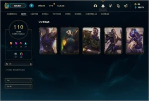 Conta Unranked com 103 Champs e 110 Skins ( 5 Vitoriosas ) - League of Legends LOL