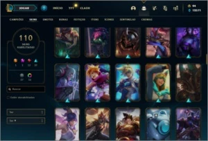 Conta Unranked com 103 Champs e 110 Skins ( 5 Vitoriosas ) - League of Legends LOL