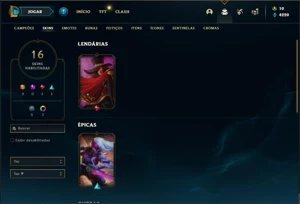 Conta Diamante 4 com 36 Champs e 16 Skins ( 5 Vitoriosas ) - League of Legends LOL