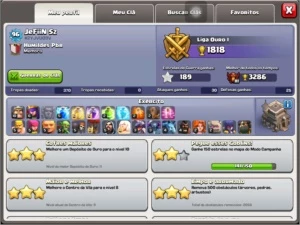 Conta de clash of clans, cv9 xp95 com 5 construtores