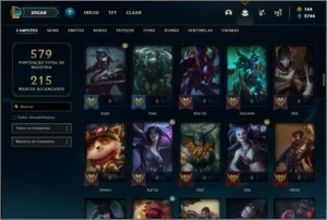 Conta platina 4 com TODOS os champs e 264 skins + 52 Cromas - League of Legends LOL