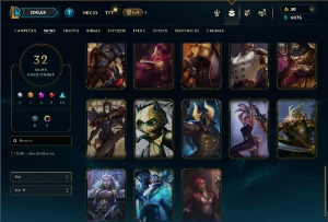 Diamante 4 com 65 Champs e 32 Skins - League of Legends LOL