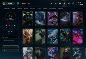 Conta bronze 4 com 90 Champs e 69 Skins (mais de 20 jogos) - League of Legends LOL
