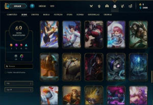 Conta bronze 4 com 90 Champs e 69 Skins (mais de 20 jogos) - League of Legends LOL