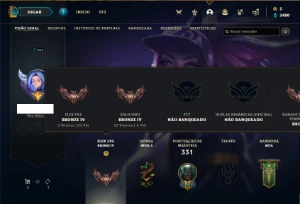 Conta bronze 4 com 90 Champs e 69 Skins (mais de 20 jogos) - League of Legends LOL