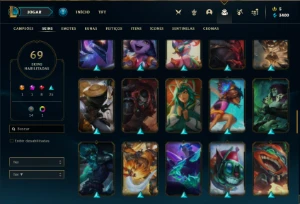 Conta bronze 4 com 90 Champs e 69 Skins (mais de 20 jogos) - League of Legends LOL