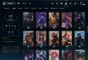 Conta bronze 4 com 90 Champs e 69 Skins (mais de 20 jogos) - League of Legends LOL