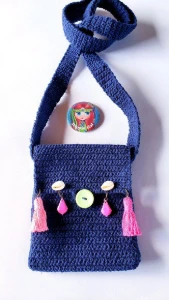 Bolsa Hippie / Porta Celular em Crochê - Artesanato e Personalizados