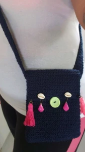 Bolsa Hippie / Porta Celular em Crochê - Artesanato e Personalizados