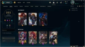 CONTA COM 223 SKINS E 320 ÍCONES - League of Legends LOL