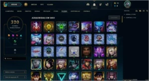 CONTA COM 223 SKINS E 320 ÍCONES - League of Legends LOL