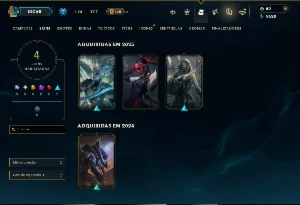 Ouro 1 com 25 Champs e 4 Skins +8 Espolios - League of Legends LOL