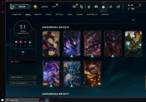 Conta LOL lvl 205 - 126 campeões - 51 skins precinho - League of Legends