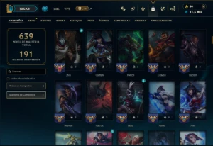 Unranked com TODOS os Champs e 309 Skins ( MID / ADC / JG ) - League of Legends LOL
