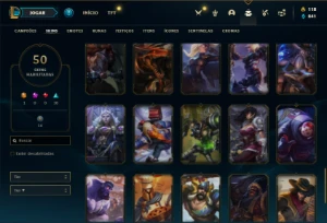 Conta bronze 4 com 115 Champs e 50 Skins (MAIS DE 200 JOGOS) - League of Legends LOL