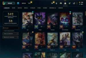 Conta bronze 4 com 115 Champs e 50 Skins (MAIS DE 200 JOGOS) - League of Legends LOL