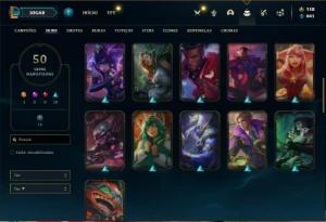 Conta bronze 4 com 115 Champs e 50 Skins (MAIS DE 200 JOGOS) - League of Legends LOL