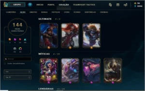 Conta lvl 294 - Ouro 2 na season 9 - 135 champs, 144 skins - League of Legends LOL