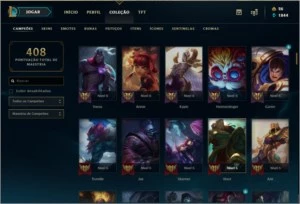 Conta lvl 294 - Ouro 2 na season 9 - 135 champs, 144 skins - League of Legends LOL
