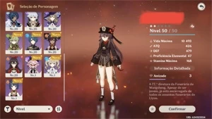 Conta Genshin Impact AR 33 4 armas lendárias