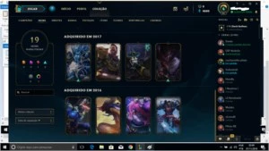 League Of Legende conta Ouro 3 54 Chapins 11 emotes14skins - League of Legends LOL