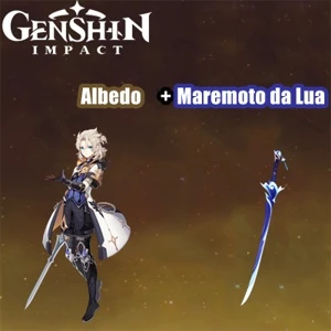 Conta Genshin Impact AR 5 com Albedo e Maremoto da Lua