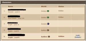 Paladin level 114 ombra - Tibia