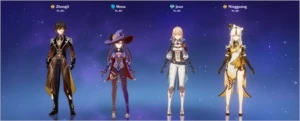 Genshin Impact Zhongli, Ningguang, Jean, Mona + Atlas  AR 50