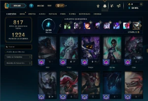 Prata 2 com TODOS os champs e 189 Skins ( Nivel 921 ) - League of Legends LOL