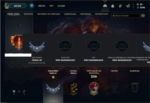 Conta prata 3 com 67 Champs e 38 skins - League of Legends LOL