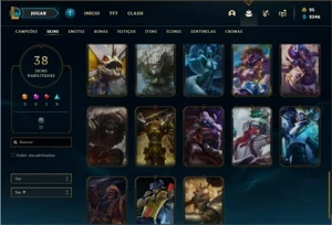 Conta prata 3 com 67 Champs e 38 skins - League of Legends LOL