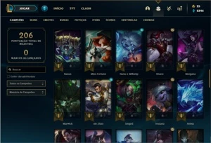 Conta prata 3 com 67 Champs e 38 skins - League of Legends LOL