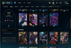 Conta prata 3 com 67 Champs e 38 skins - League of Legends LOL