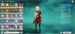 Personagens 5★ Mona C4 Kazuha C2 Venti C1 Raiden C1 Diluc C1 - Genshin Impact
